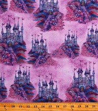 Cotton Castles Fairy Enchantment Children Purple Fabric Print by Yard D678.10