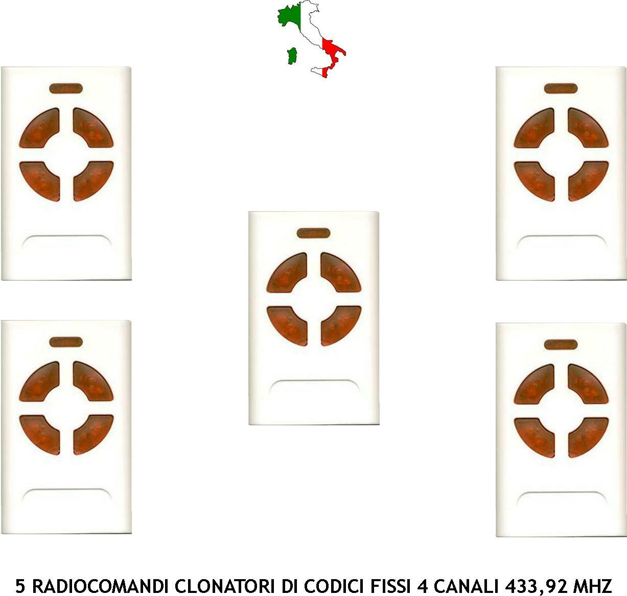 Offerta 5 Pezzi Telecomando Cancello Adyx FR 433,92 MHz Rolling Code