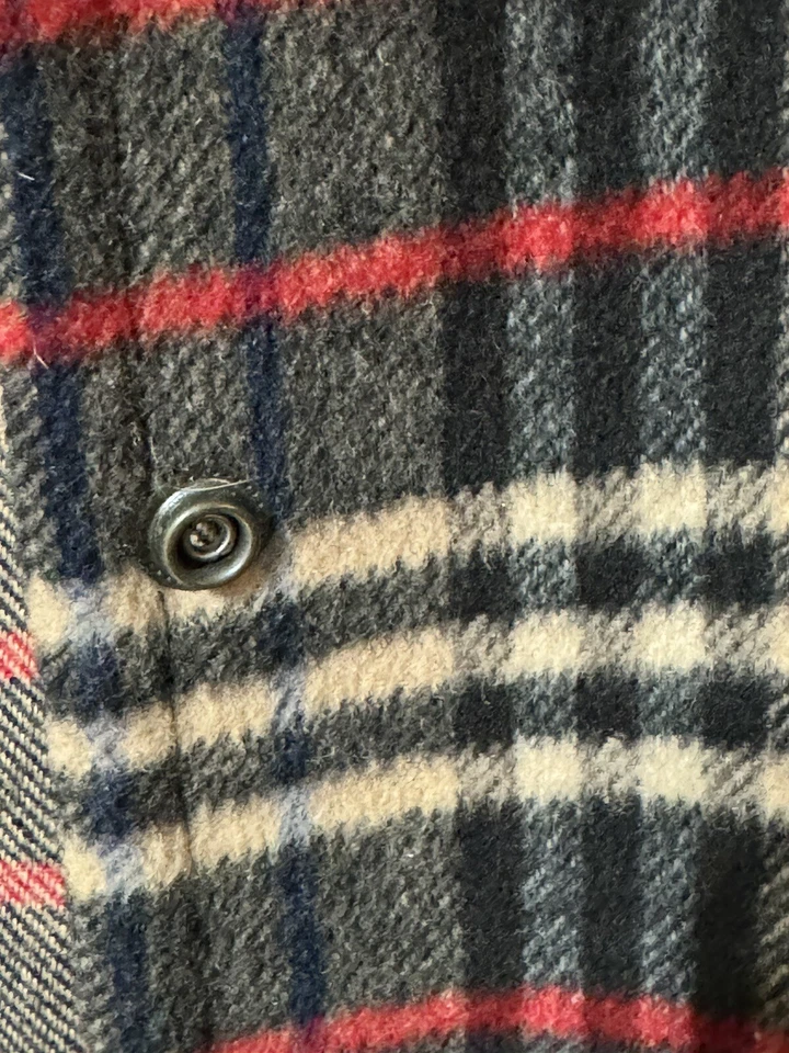 Chaqueta de lana a cuadros Evan Picone vintage: roja, beige, negra para mujer talla 14 frontal a presión Foto 3 de 4