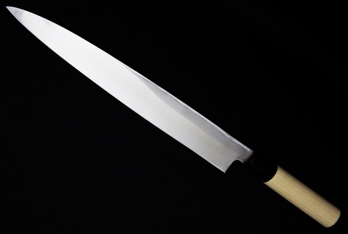Sakai Ajin Yanagi Sushi Sashimi Cuchillo Yasuki Hagane Acero al carbono Hecho en Japón - Imagen 9 de 18