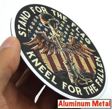 ALUMINUM US Army VETERAN Stickers Military Decals  Motorcycle, Car Emblem 3.5"