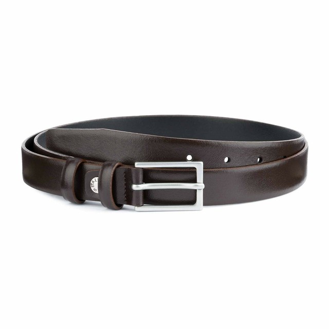 Dark Brown Leather Belt 1 inch Wide Mens belts Womens accessories