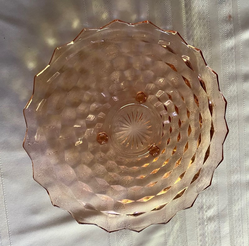 Vintage American Whitehall 12 1/2" Pink Glass Footed Serving Cake/Platter