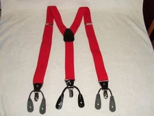 Vesuvio Napoli Men's Y Back Suspenders ~ Red ~ Braces & Clip On ~ NWOT ~ ba