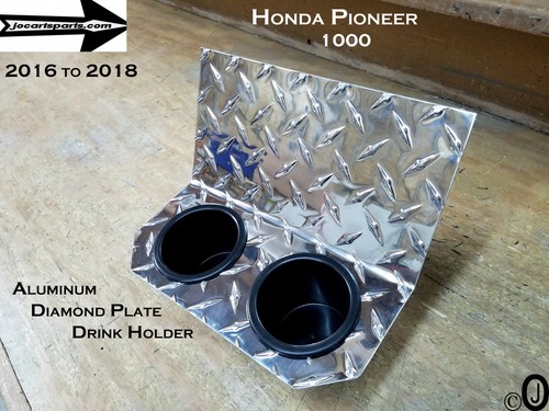 Soporte para bebidas de aluminio pulido para 2 tazas Honda Pioneer 1000 tablero placa de diamante - Imagen 4 de 5