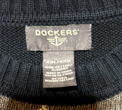 Dockers Black/Gray Diamond Pattern Long Sleeve Sweater Size XXL - Picture 3 of 6