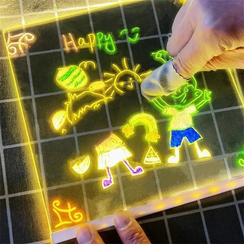 LED Acrylic Light-Up Message Board 7 Neon Pens Rewritable Drawing Lamp for kids - Image 3 of 4