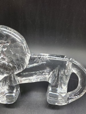 Bertil Vallien for Kosta Boda Art Glass Lion Figurine Flat Back