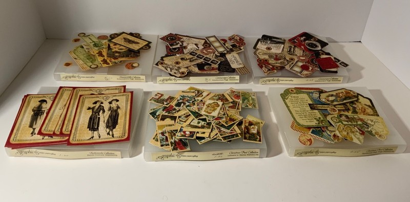 Graphic 45 Die Cuts Punched Out (200+) Christmas Past, Communique, Botanicabella