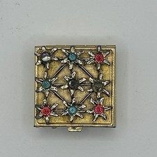 Vintage jeweled pill box/trinket box w/divider