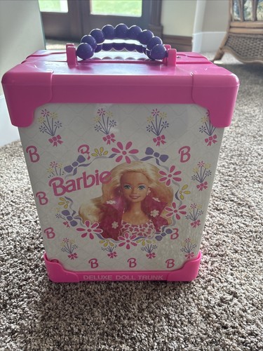 Vintage Barbie Deluxe Puppenkoffer rosa mehrfarbig Mattel 1994 nur Koffer ohne Puppen