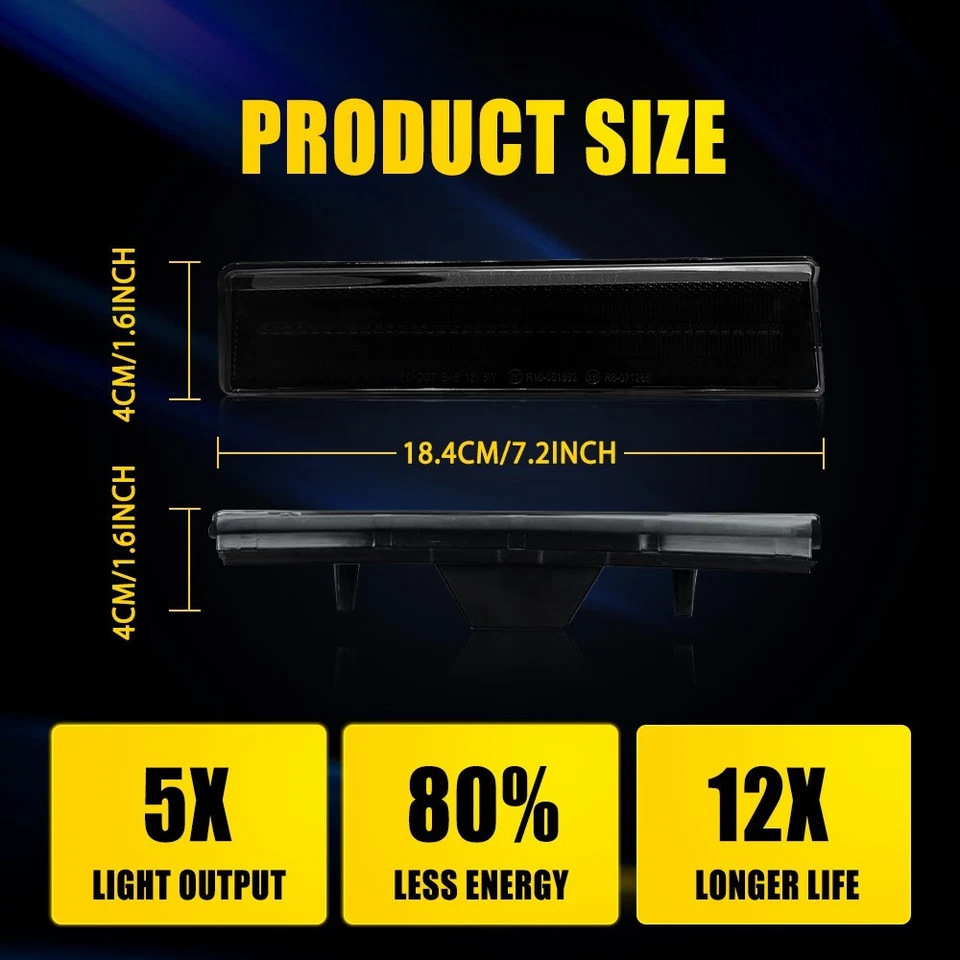 Luz marcadora de parachoques LED lateral de humo para camioneta Ford Bronco F-150 80-86 F-250 F-350 Foto 3 de 4