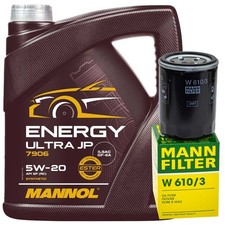 Motoröl Set Mannol 5W-20 4 Liter + Ölfilter für Mitsubishi Mirage Stufenheck