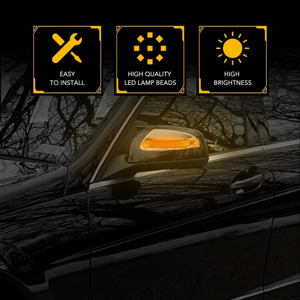 Pair Door Mirror Lamp Turn Signal Light For Mercedes Benz W164 ML350 ML450 ML500 - Image 4 of 4