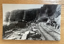 Old Postcard Size Photo Of Lengthening The Tunnel At Horse Grove Dawlish