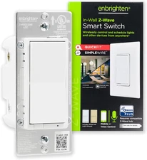 Z-Wave In-Wall Smart Light Switch with Quickfit and Simplewire, Works with Go...
