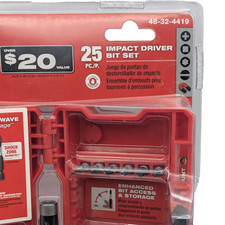 25pc Impact Driver Bit Set Milwaukee Shockwave 48-32-4419 with Case New
