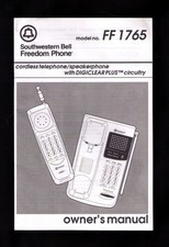 Southwestern Bell Freedom Phone FF 1765 Telephone Cordless Owner's Manual Only