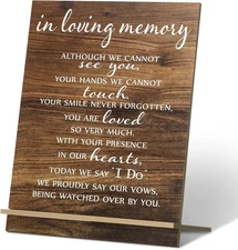 Chunful in Loving Memory Wedding Sign Acrylic Memorial Table for wood 
