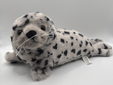 Kuscheltier Seehund Robbe grau Gefleckt gepunktet 20cm Plüschtier Stofftier