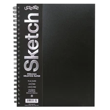 UCreate® Poly Cover Sketch Book, Heavyweight, 12" x 9", 75 Sheets PACCAR37088...