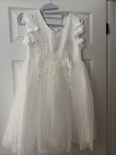 Trish Scully White Flower Girl or First Communion Dress Size 12