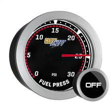 SLIGHTLY USED GLOWSHIFT TINTED 30 PSI FUEL PRESSURE GAUGE w SENSOR