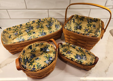 Longaberger Baskets Lot of 4- all w/liners, 3...