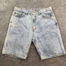 Levis Vintage 505 Mens Shorts 38 Light Wash Straight Fit High Rise Denim