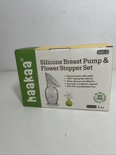 Haakaa Silicone Breast Pump w/ Suction Base & Flower Stopper  BPA Free 5oz/150ml