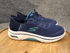 Skechers Slip-Ins Go Walk Arch Fit 2.0 Women Size 9 Shoes Blue Mesh Breathable