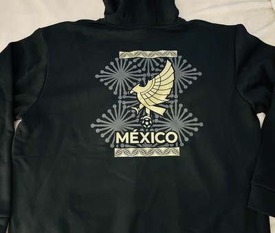 メジャー RARE - Adidas Mexico De Oro Black Gold DNA Hoodie Size XL - Front