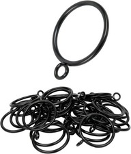 Curtain Rings with Eyelets, 48 Pack Metal Drapery Rings for Pinch Pleat Curtains