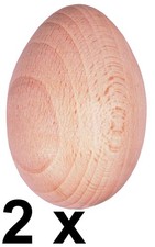 2 x Stopfei Stopf - Ei Deko - Ei Holzei Osterei Brütei Nähei Buche L 6 x D 4 cm