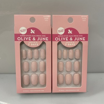 2X Olive & June Press-Ons Nails Squoval Short Tutu- 32 CT