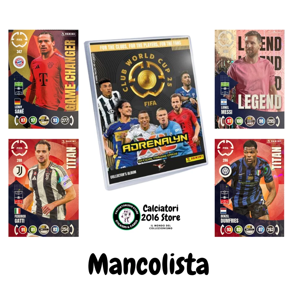 Adrenalyn XL Fifa Club World Cup 2025 mancolista - Scegli Card da 301 a 369