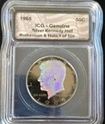 1965 ICG-Genuine Silver Kennedy Half In Ruthenium & Holo 1 Of 500