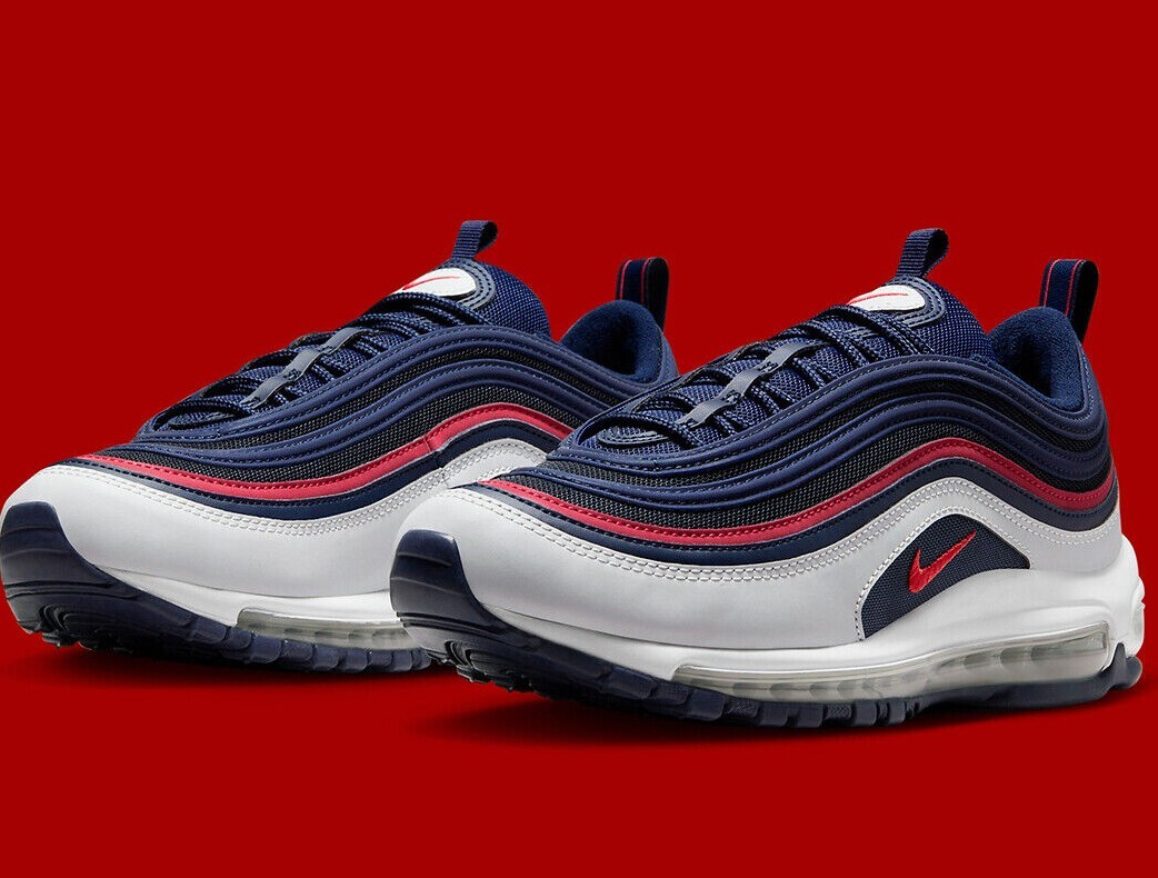 NIKE AIR MAX 97 USA Mens US 10 Navy Red Running Casual Sneakers Shoes NEW  ?? | eBay