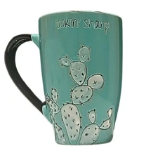 Cactus Coffee Mug Tall Sage Green "Lookin Sharp" Southwest Fun Spectrum Designz