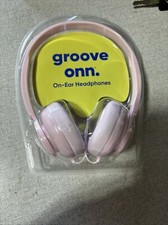 Pink Groove Onn Adjustable Lightweight On-Ear Headphones 3.5 mm Aux cable 4ft