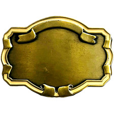 Western Style Belt Buckle - To Be Worn As Is or Engraved - Gold / Bronze Color