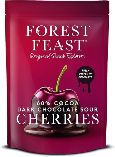Forest Feast 60% Cocoa Dark Chocolate Sour Cherries 120g-2 Pack - Picture 2 of 3