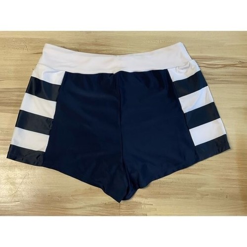 Nuevo sin etiquetas Traje de baño parte inferior corta azul marino y blanco talla M - Imagen 2 de 3