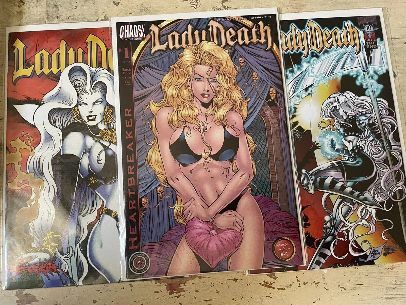 CHAOS! COMICS LADY DEATH HEARTBREAKER #1  MARCH 2002 Also 2 Other Books