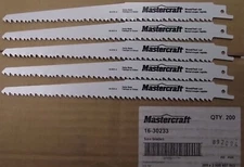 Mastercraft by Bosch 16-30233 9" x 6tpi Bi-Metal Recip Saw Blades 5pcs.