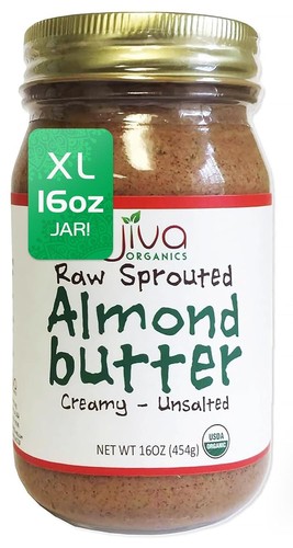Jiva Organics RAW SPROUTED Organic Almond Butter 12 Count (Pack of 1)