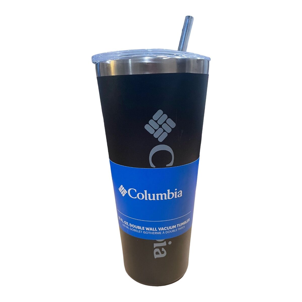 Columbia Double Wall Tumbler with Straw 21oz - O/S - Black