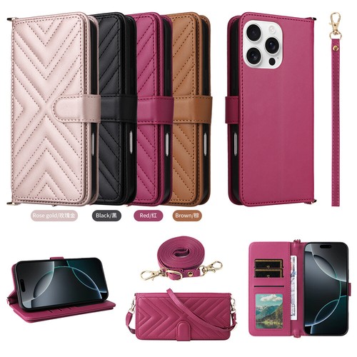 For iPhone 16e 16 15 14 13 12 11 Pro Max XR Leather Wallet Card Case Flip Cover - Picture 12 of 57