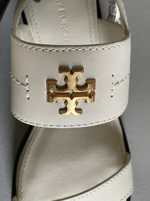 【新品♡8万円】Tory Burch エレノアヒールサンダル 白　ゴールド　本革 TORY BURCH WOMEN'S ELEANOR HEEL SANDAL 55 MM CALF LEATHER IN NEW