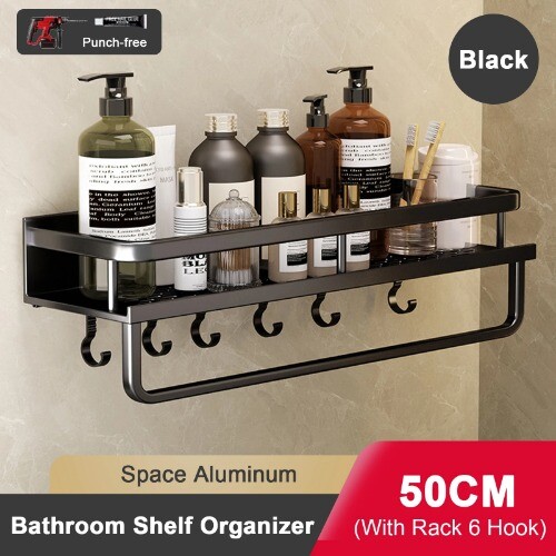 Lochfreies Badregal Badregal WC Platz Aluminium ohne Bohren hängend - Bild 24 von 30